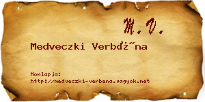 Medveczki Verbéna névjegykártya
